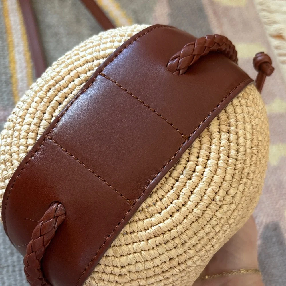 Sezane Tan and Brown Woven Bag - Picture 7 of 8